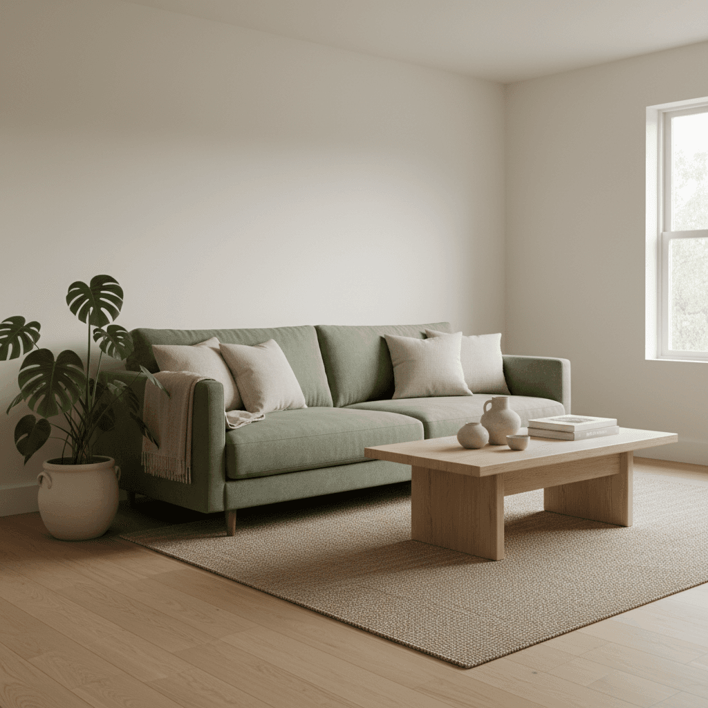 Michelle's Living Room after redesign with Decor Home AI Interior Design App - Japandi style