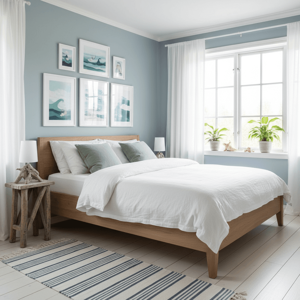 Sarah's Bedroom after redesign with Decor Home AI Interior Design App - Coastal style