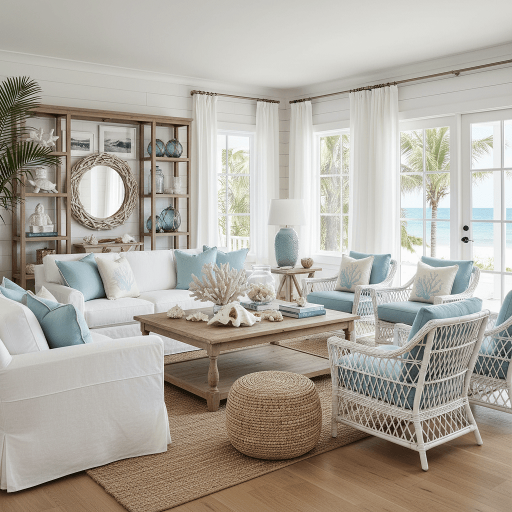 Coastal style room designed with Decor Home AI - AI Interior Design App